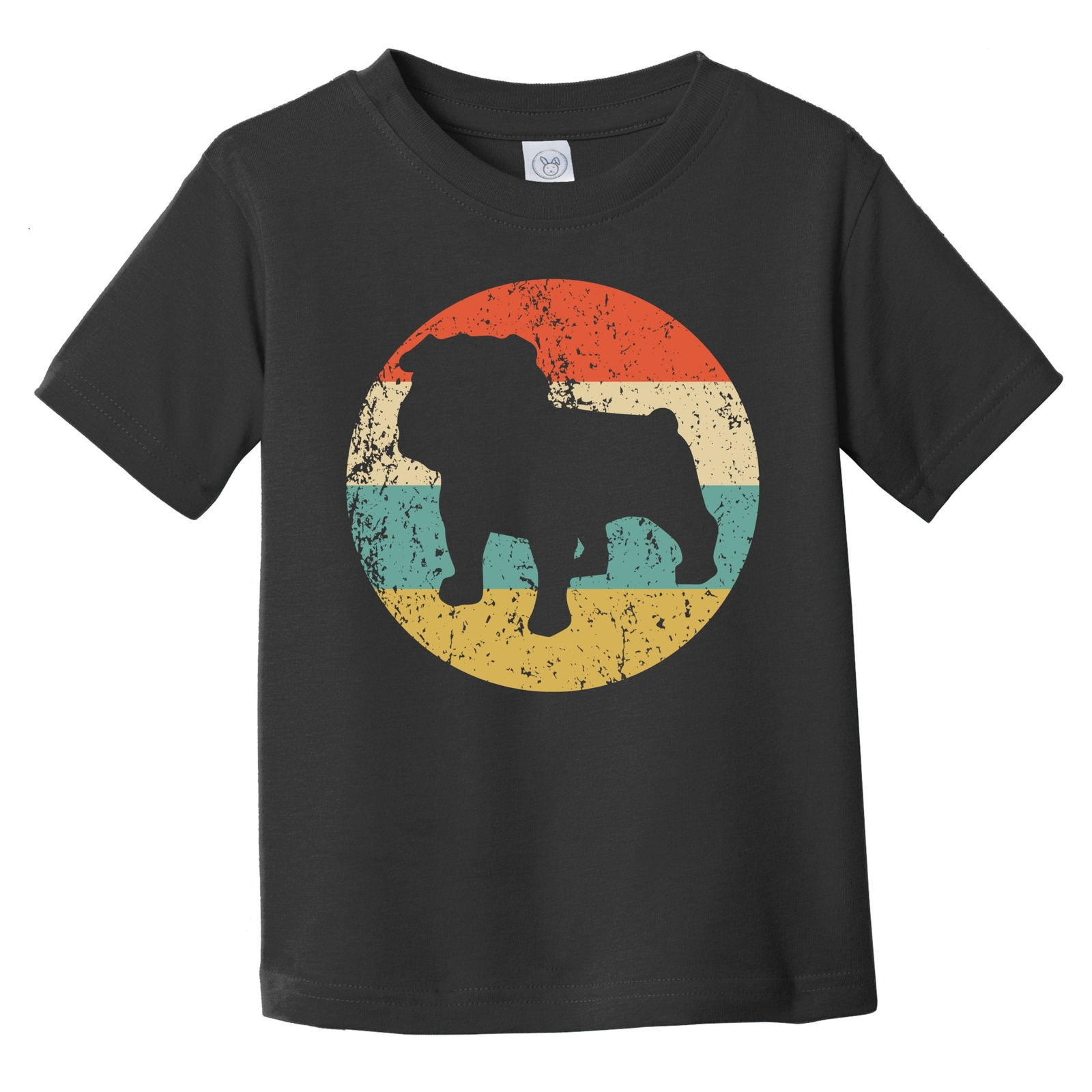 Retro English Bulldog Icon Dog Silhouette Infant / Toddler T-Shirt