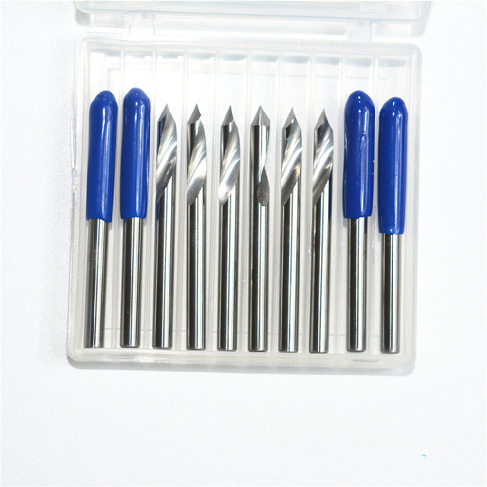 10pcs 1/8" Shank 60 Degree 0.1mm Carbide PCB Engraving CNC Bit Router Tool