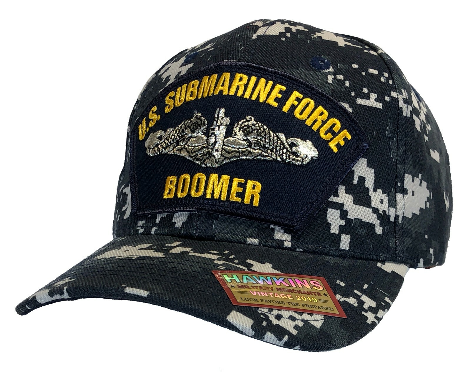 Navy Submarine Hat "Boomer" Blue Digital Camo Classic Ball Cap FBM