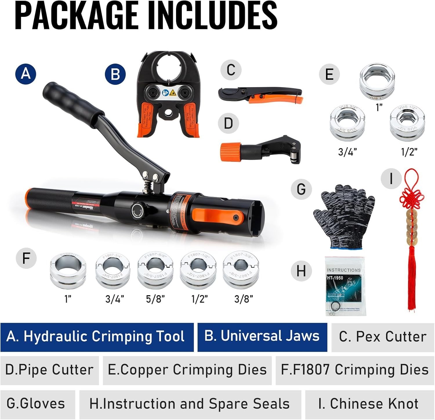 Ergonomic Pex Crimping Tool with Automatic Locking & Case - Leak-Free Solutions