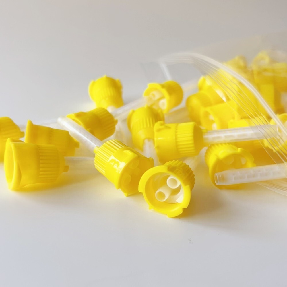 Dental Mixing Tips Impression Short Yellow 5Cm 1:1 Yellow  T-Type  100PCS