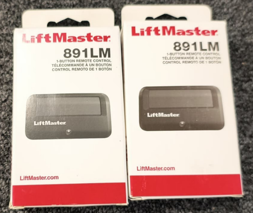 Lot of 2 - LiftMaster 891LM Garage Door Remote Control  Black - New , P2