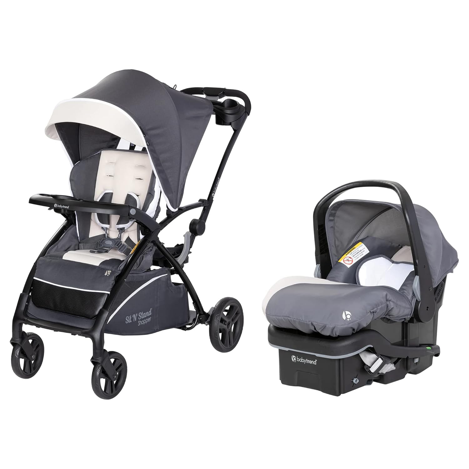 5-in-1 Sit N' Stand Shopper Stroller & Lightweight Infant Car Seat Bundle