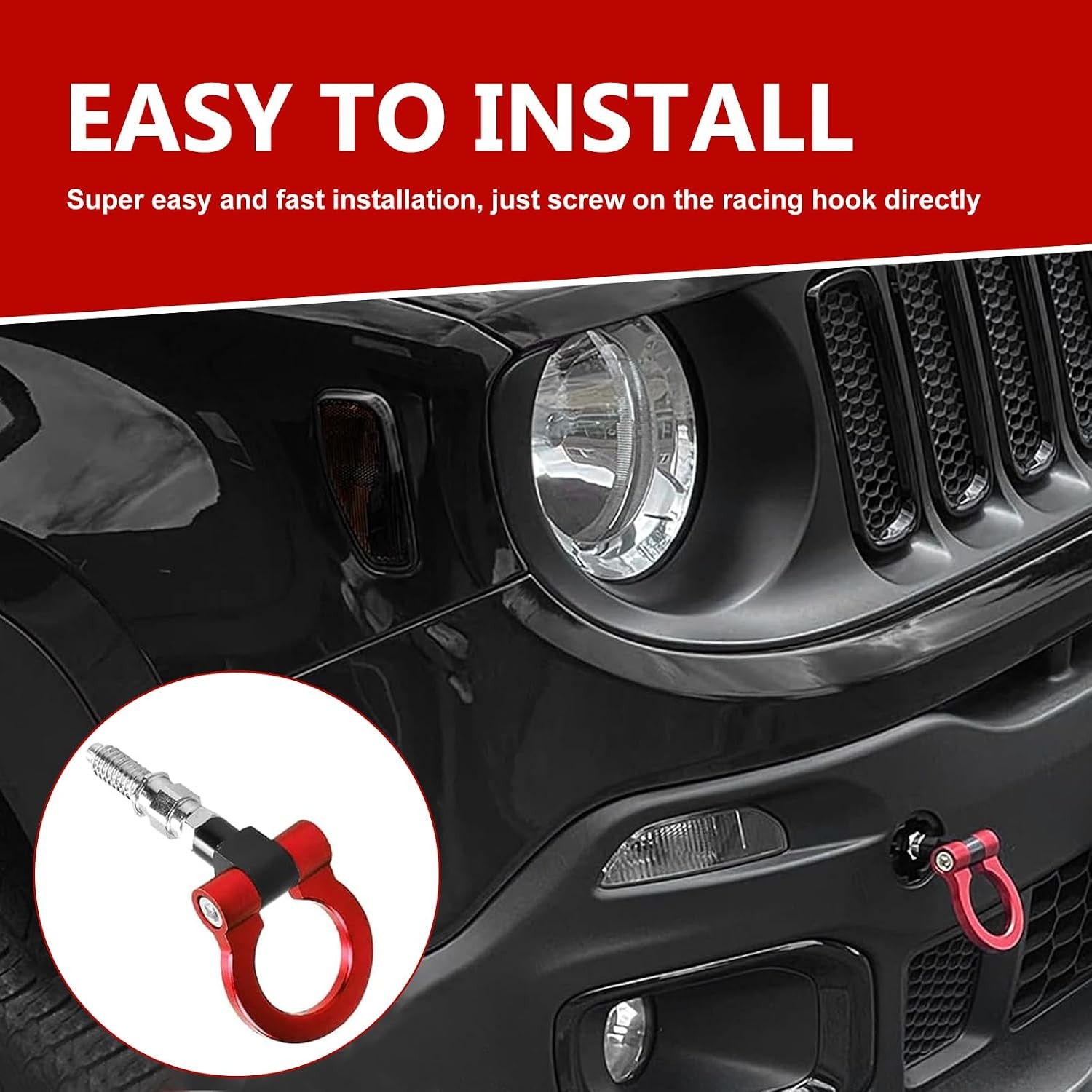 Front Trailer Tow Hook, Modified Bumper Pull Ring, Pack-1, BMW 3 Series F30 316
