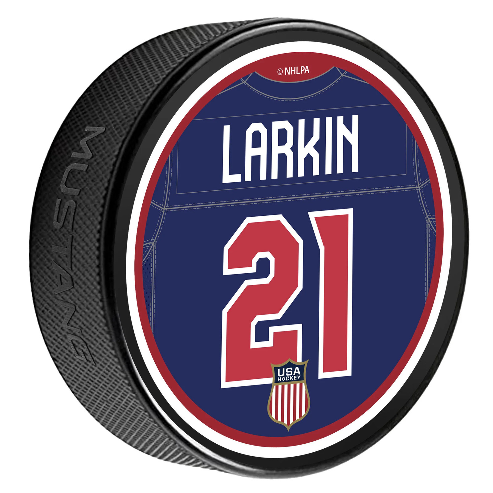 USA Hockey Jersey Back Puck - Dylan Larkin #21