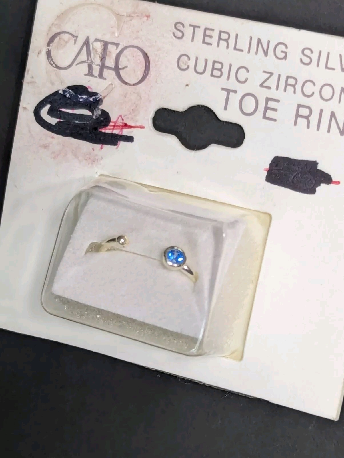 Cato Sterling Silver Blue Cubic Zirconia Toe Ring