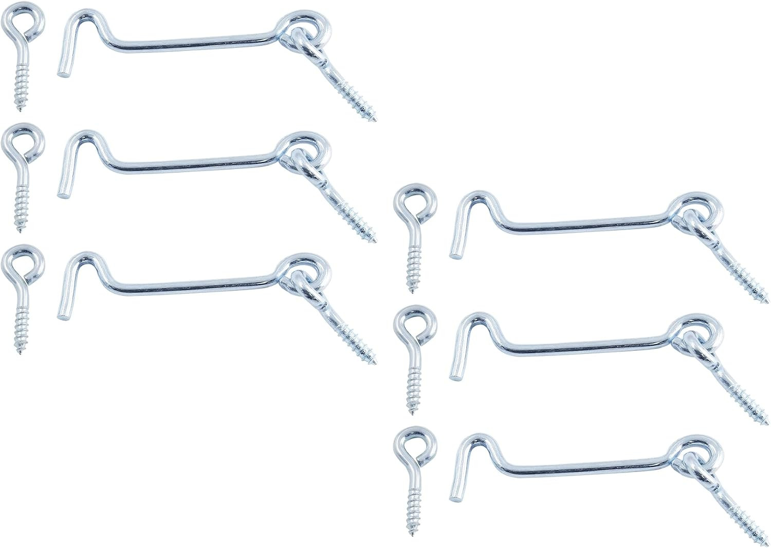 6Pcs 3 Inch Cabin Hook and Eye Latch with Screws for Gate Door Window