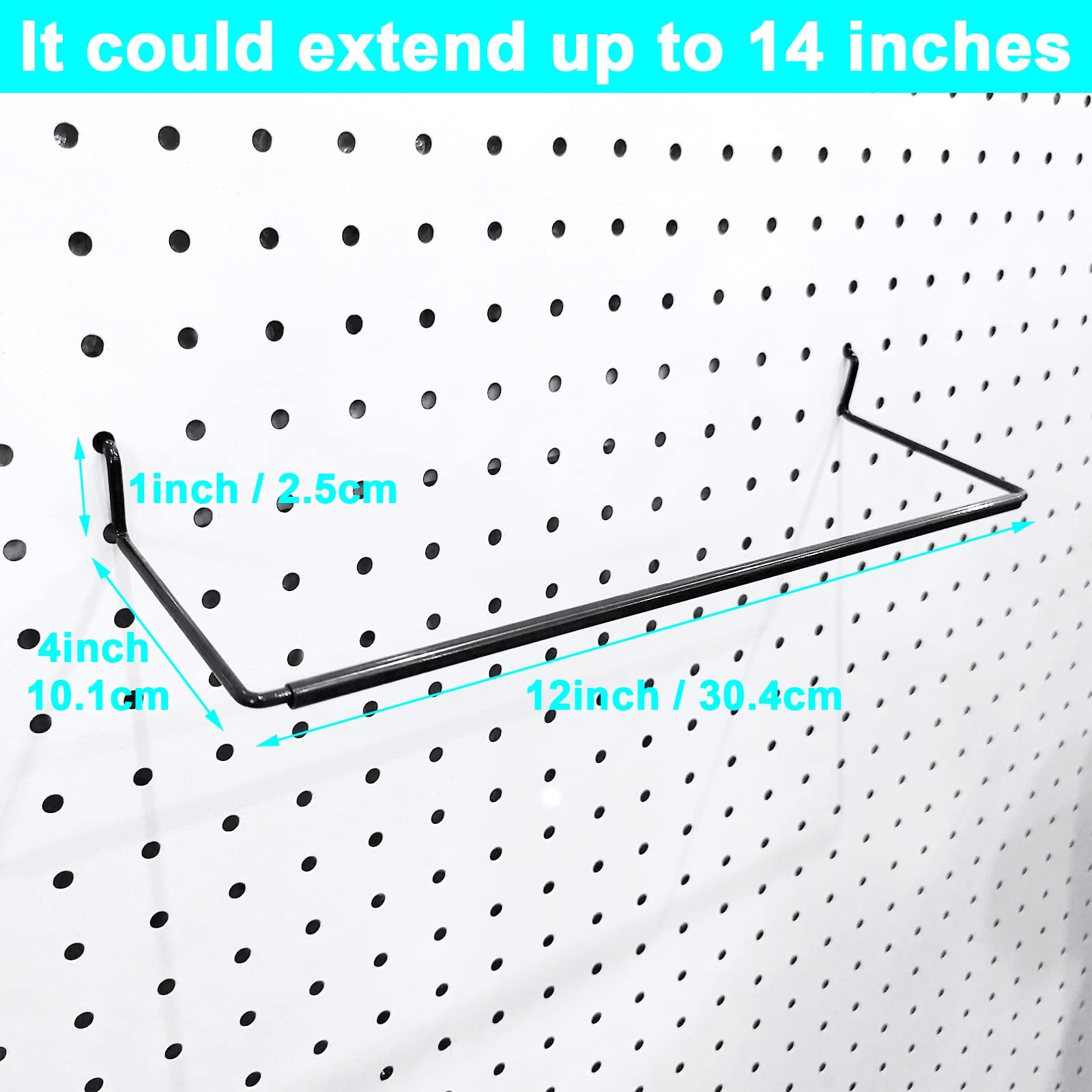 5 Pack Extendable Pegboard Paper Towel Holders for Workshop Storage