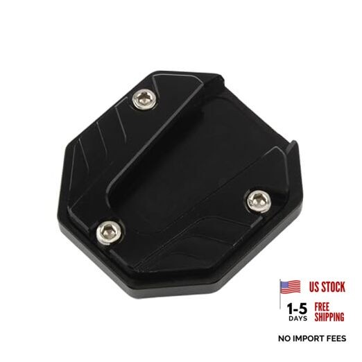 Motorcycle Kickstand Plate,Aluminum Alloy Extension Side Stand Foot Pad Black