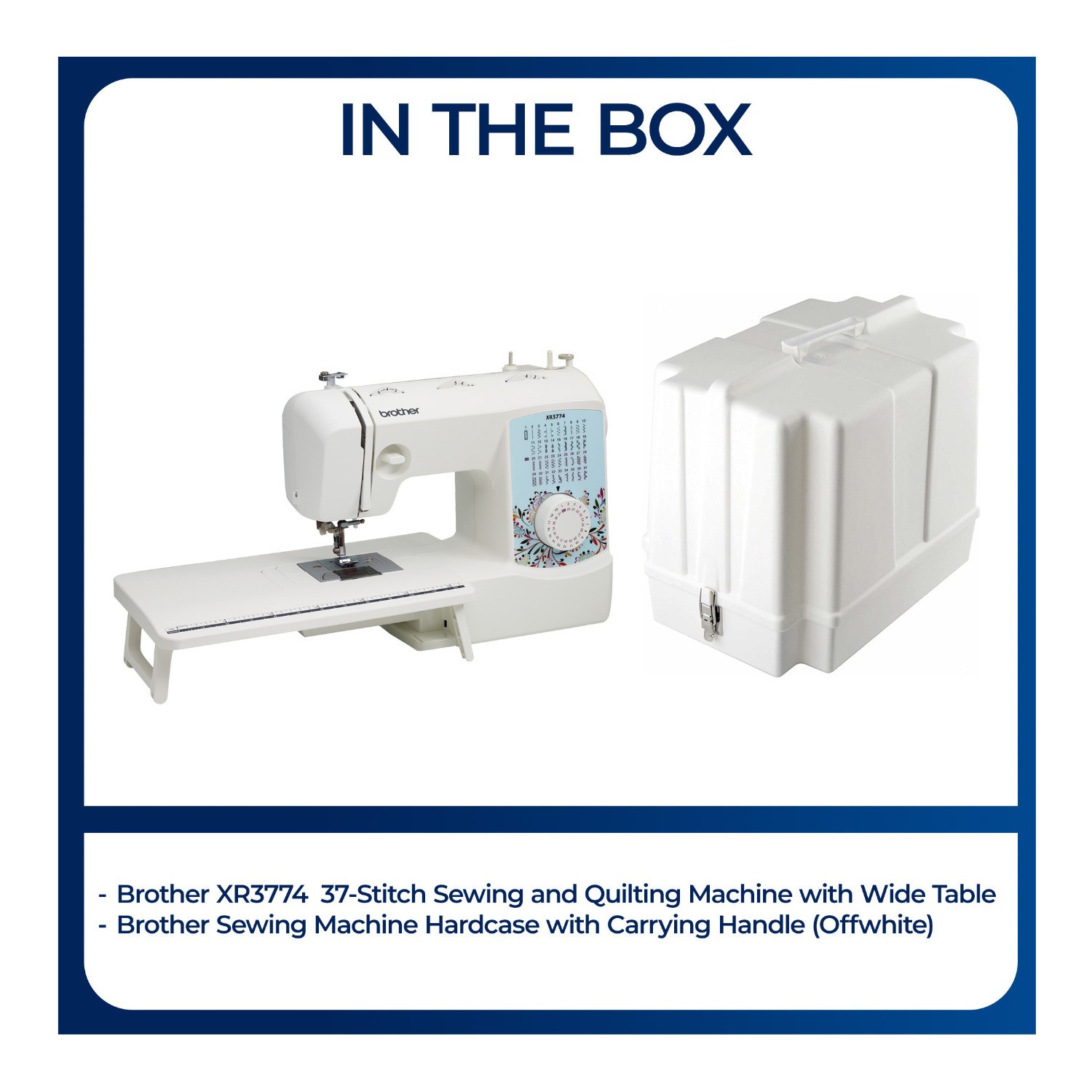 Brother XR3774 Wide Table Sewing Quilting Machine Hard Case Bundle