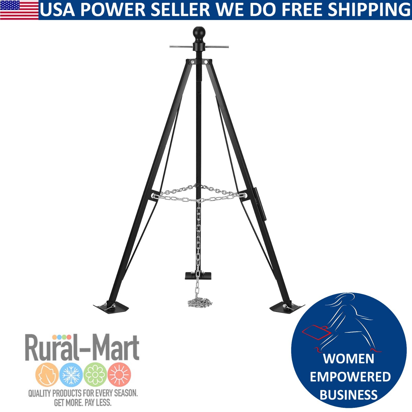 for 5th Wheel or Trailer, Fifth Wheel Adjustable Gooseneck Tripod Stabilizer.