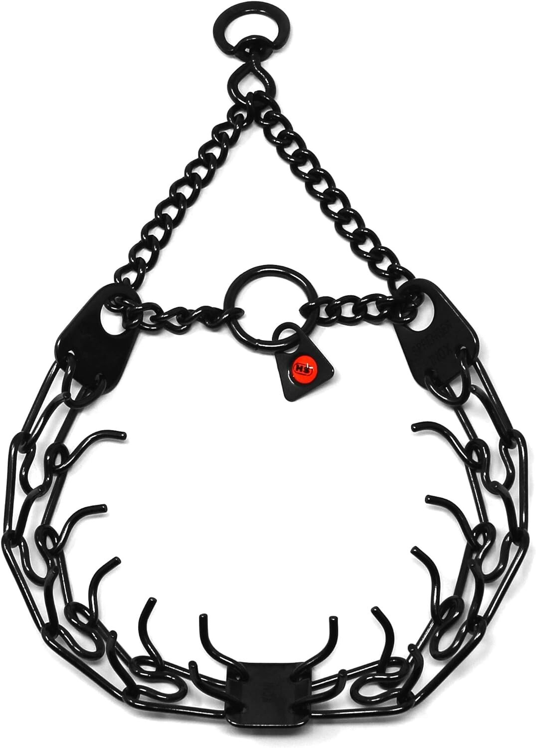 USED-Sprenger Black Stainless Steel Prong Dog Training Collar w/Swivel-25"x 4mm