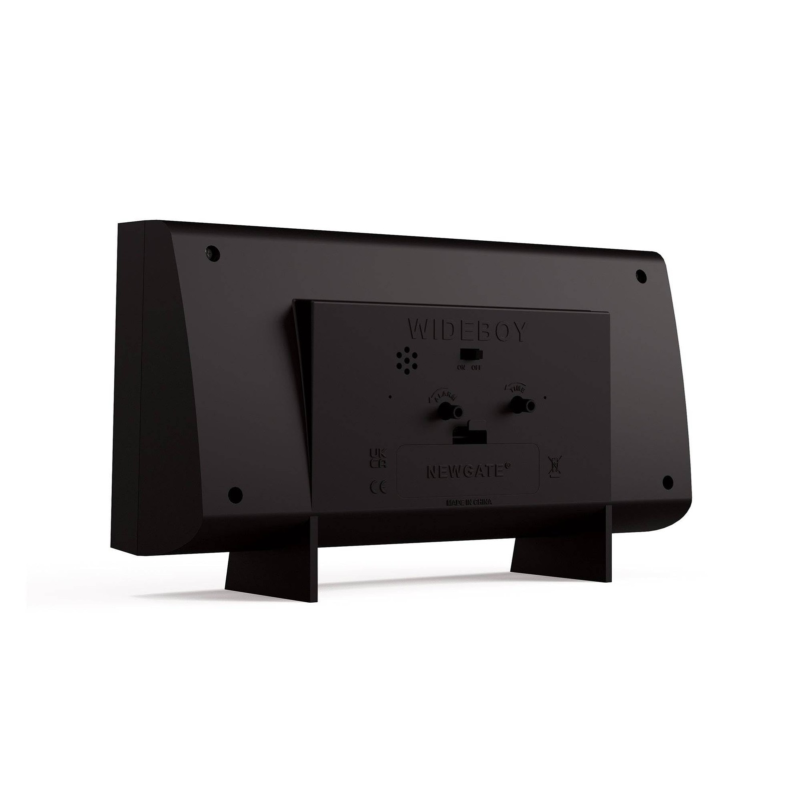 NEWGATE® Wideboy Alarm Clock | Rectangular Retro Design | cm, Matt Black