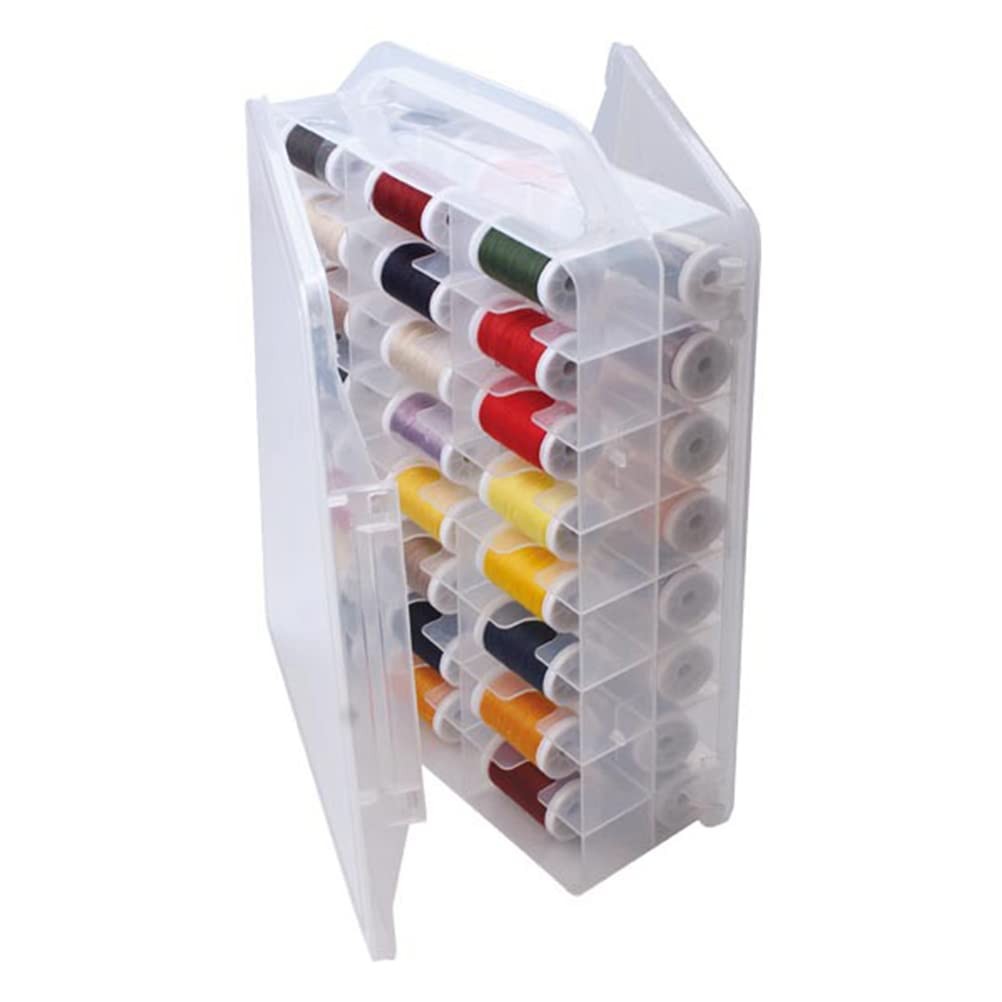 Chemlliy 46 Grids Sewing Organizer, Double 3.1 x 1.5 x inches, Clear