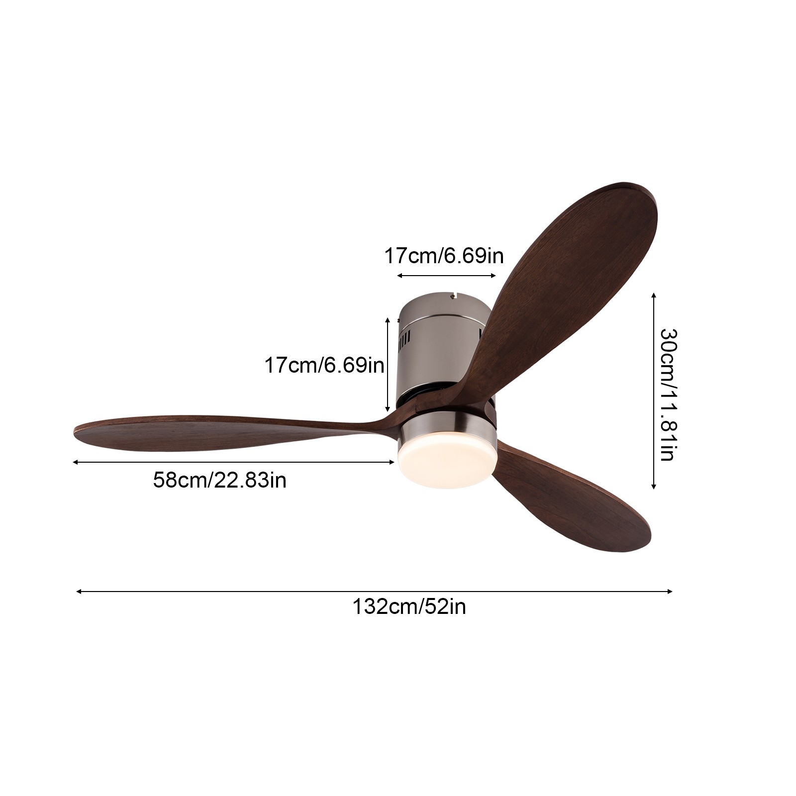 Ceiling Fan with Dimmable Light 6-speed Adjustable Ceiling Fan 52 Inch Smart