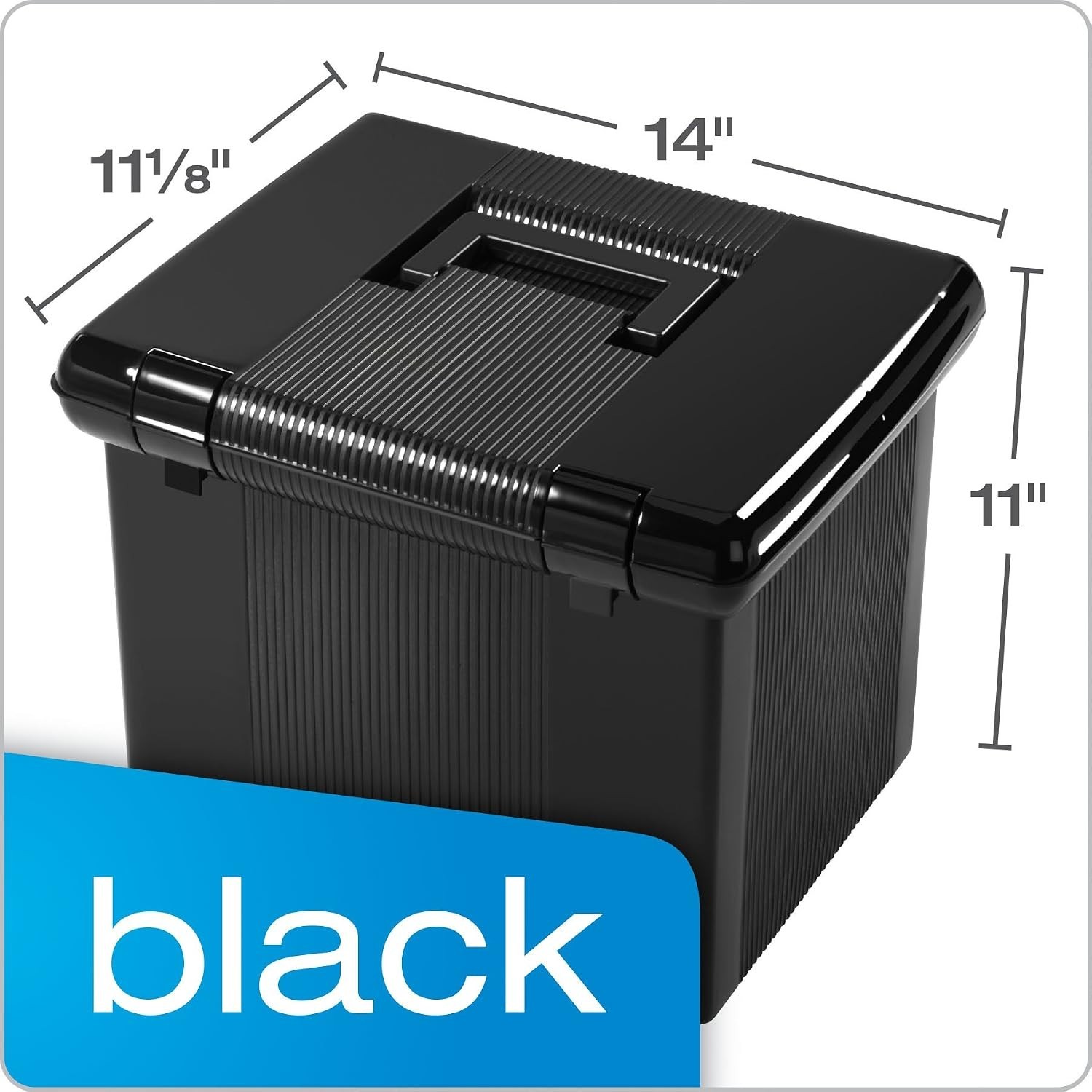 Portable File Box with File Rails, Simple Document Storage, File Bin for Home...