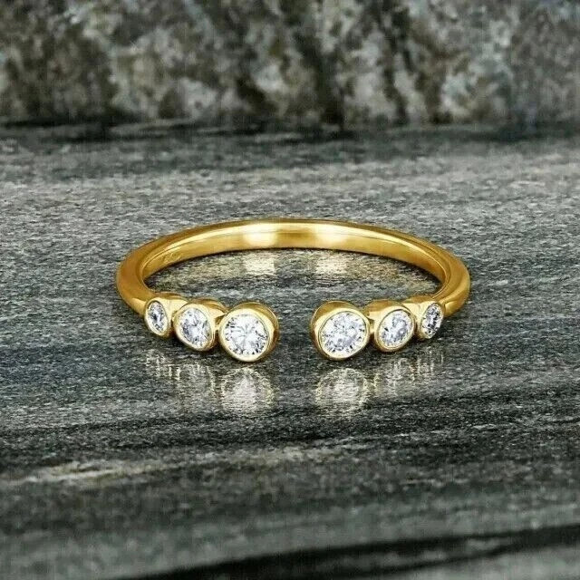 1 Ct Round Simulated Diamond Adjustable Women's Toe Ring 14k Yellow Gold Plated
