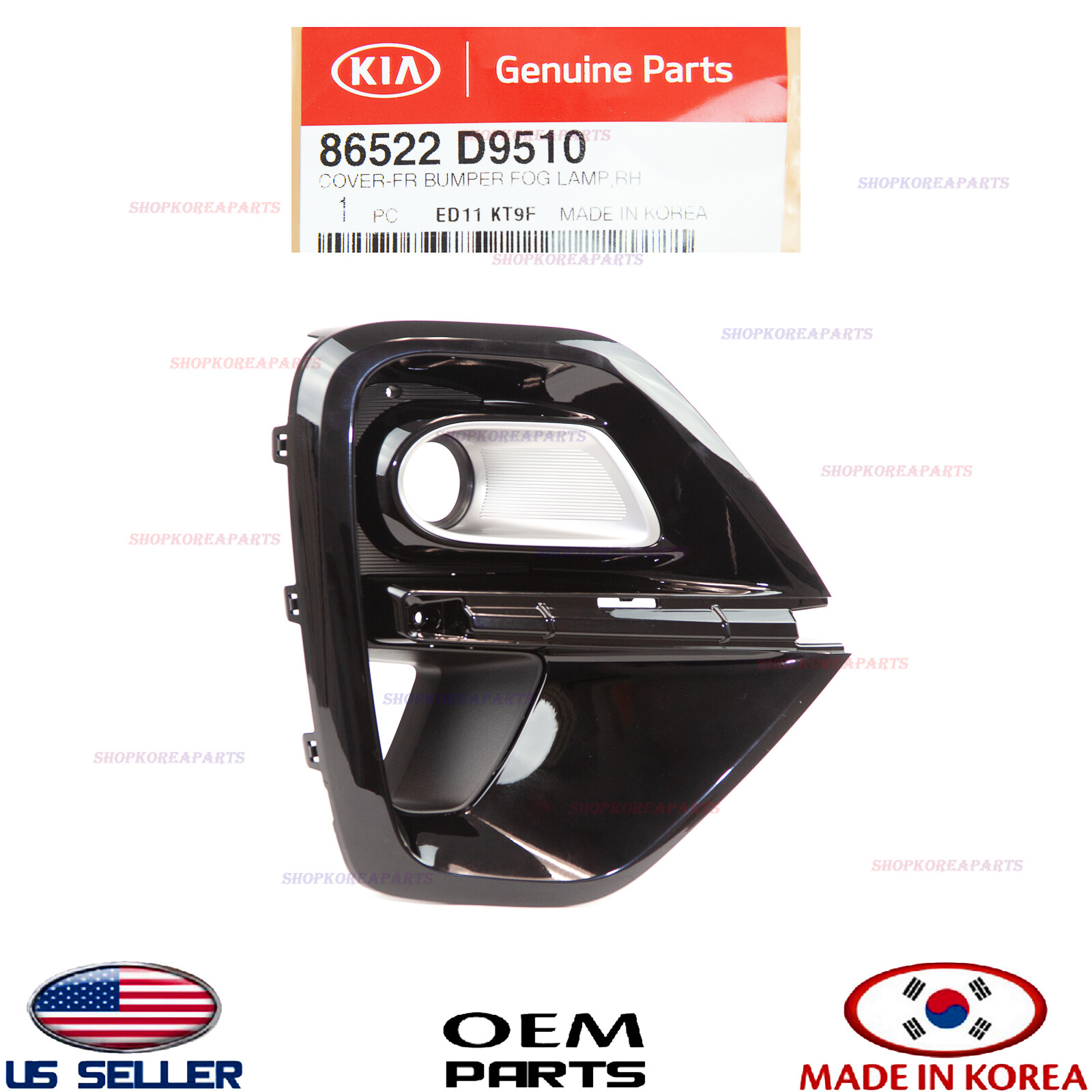 Genuine Front Bumper Fog Lamp Cap Cover RIGHT Passenger Side OEM SPORTAGE 20-22