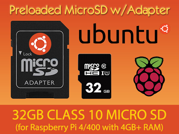 UBUNTU DESKTOP / SERVER for Raspberry Pi PreLoaded Micro SD