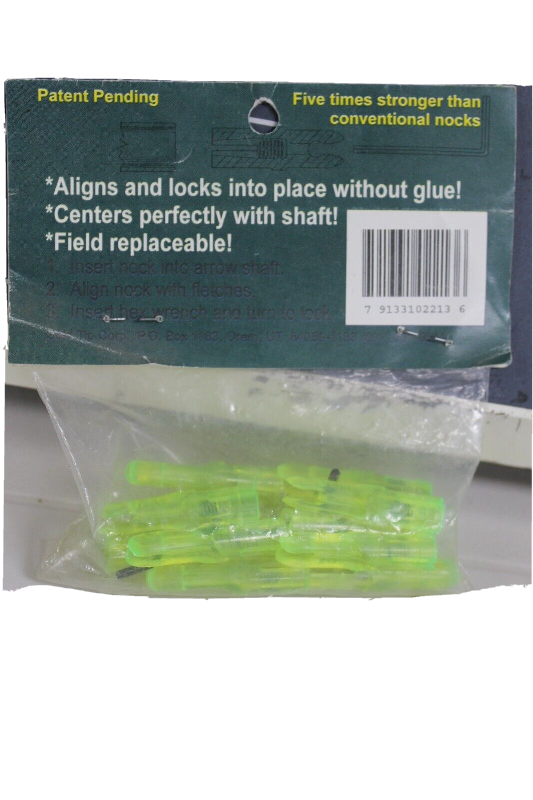 Gold Tip Lock-Nock - Size 2213 - 1 Dozen - Green