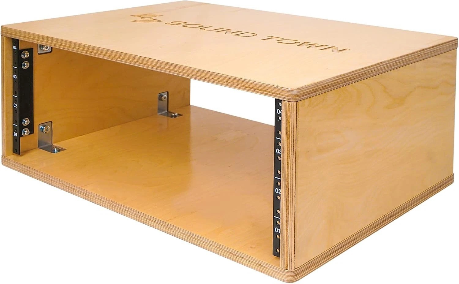4U Studio Rack Golden Oak Finish, Assembly Required