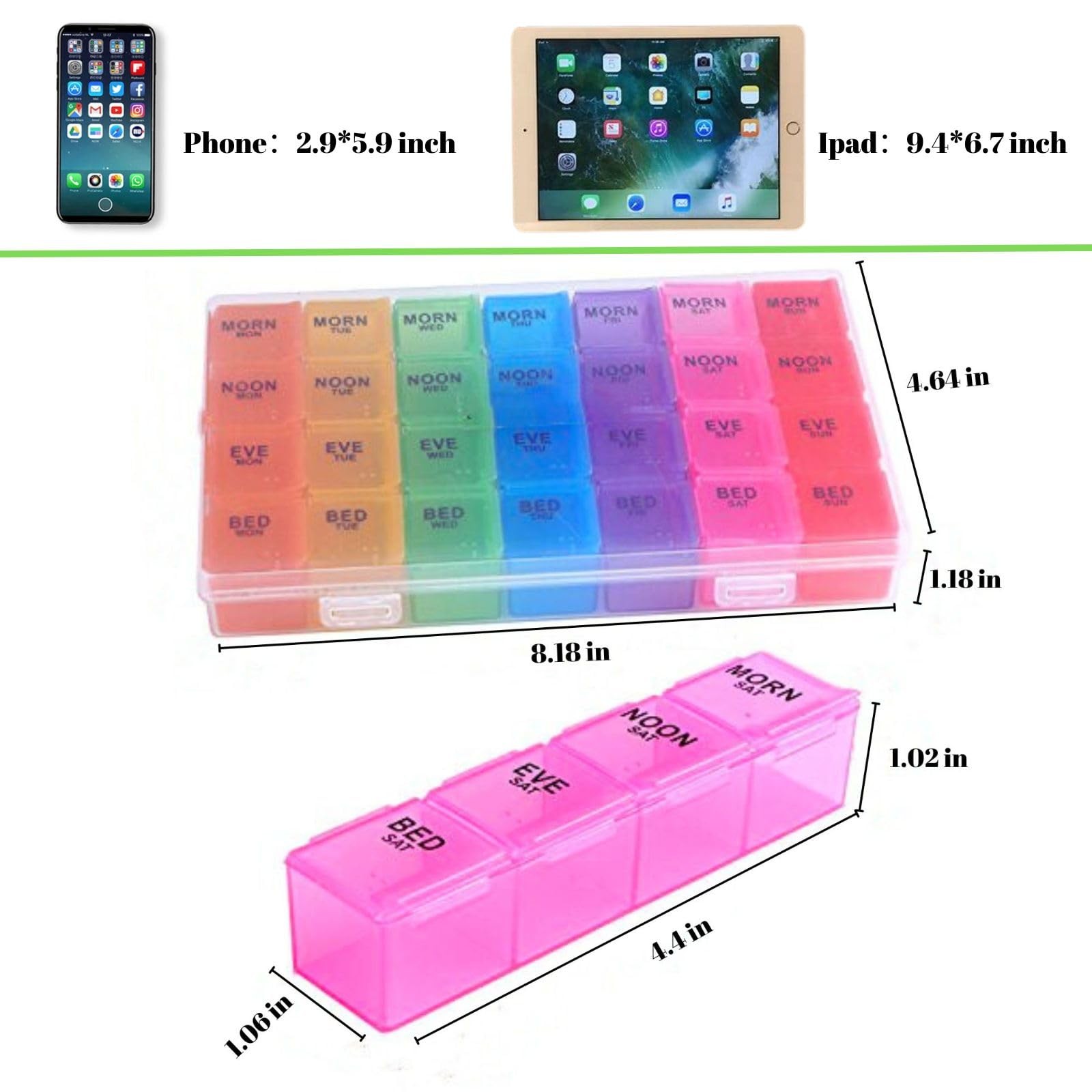 Pill Organizer 4 4 Times a Day, 4 a Day