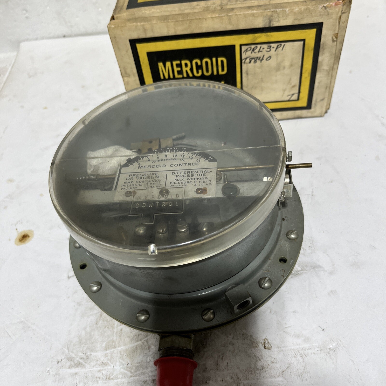 MERCOID PRL 3-P1 PRESSURE CONTROL SEE PICS MISSING PART