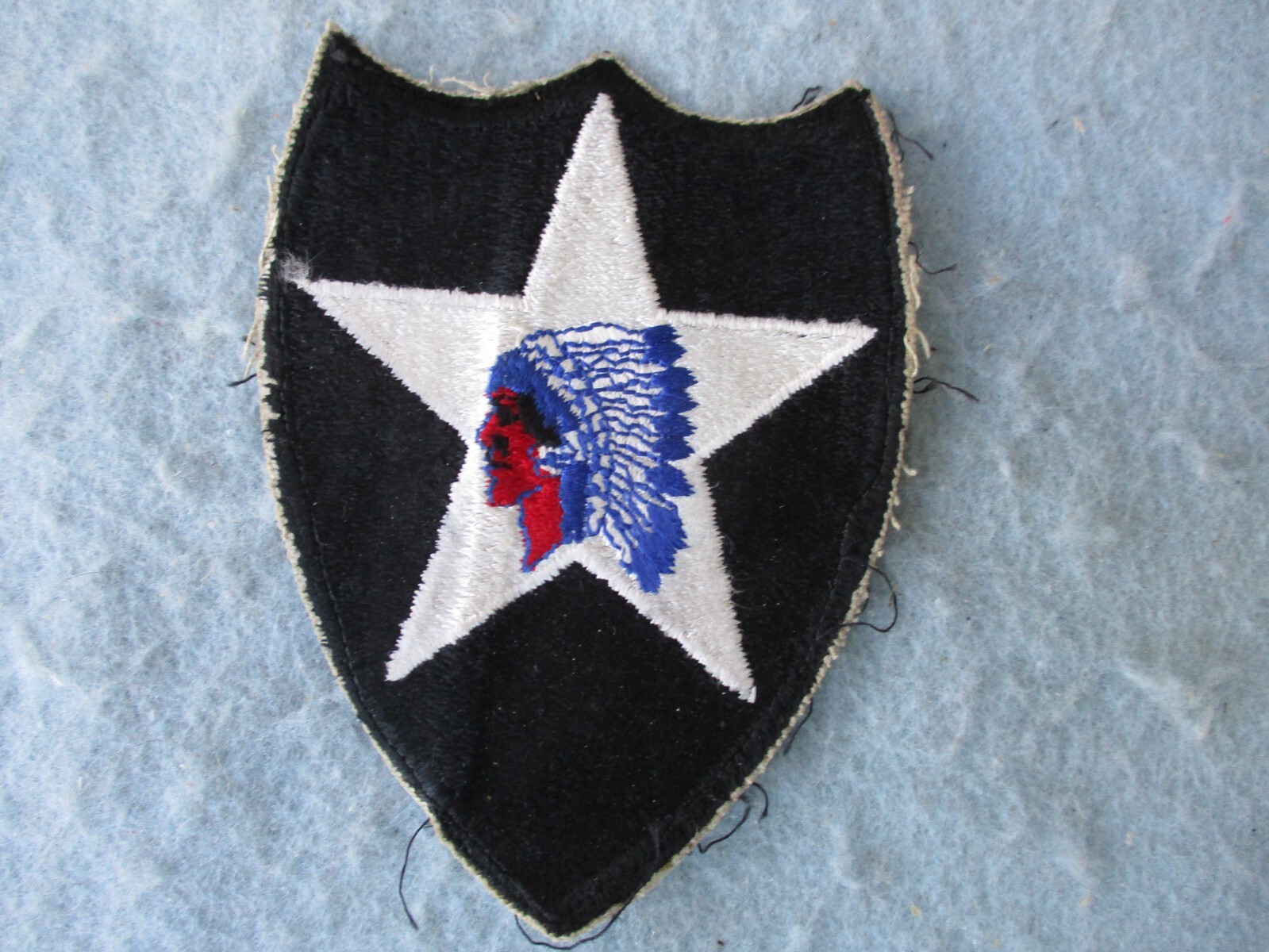 WWII US Army Patch 2nd Division Indian Head D Day Normandy Utah Beach