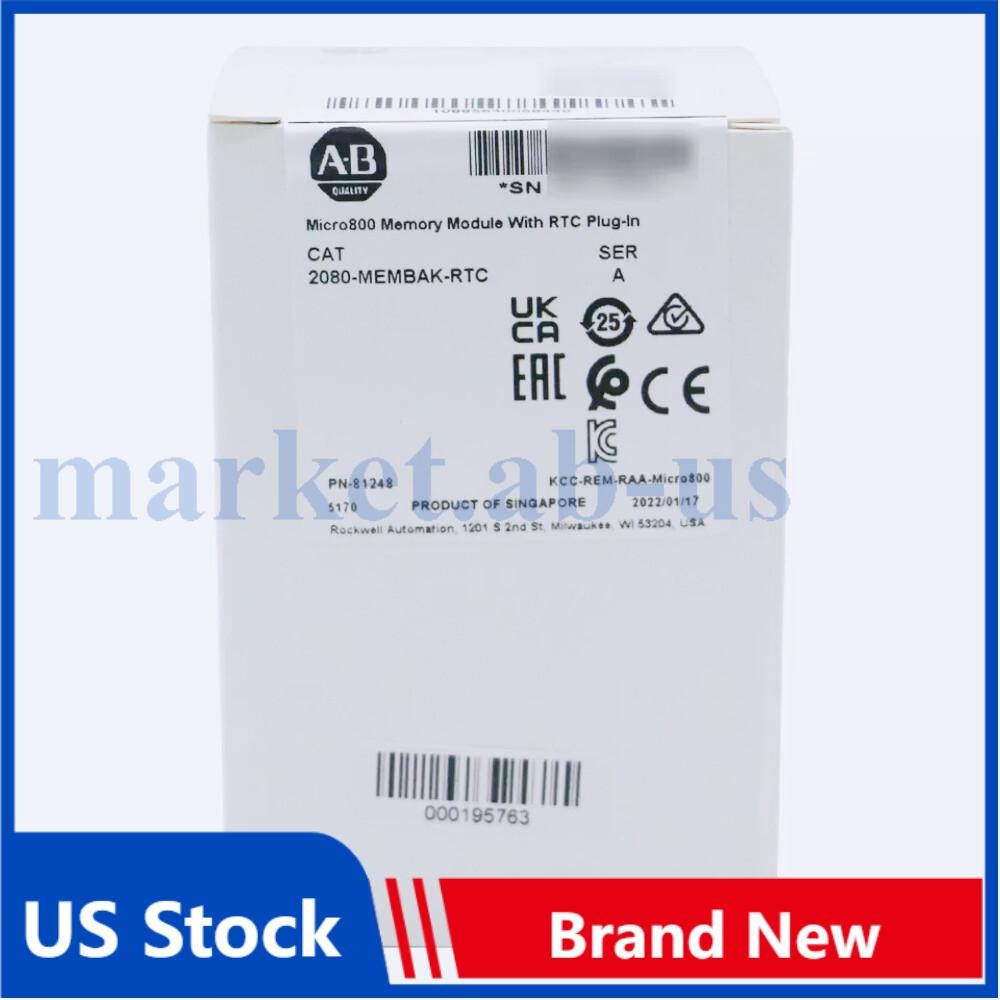 New Allen Bradley 2080-MEMBAK-RTC In Stock Memory Plug In Module 2080MEMBAKRTC