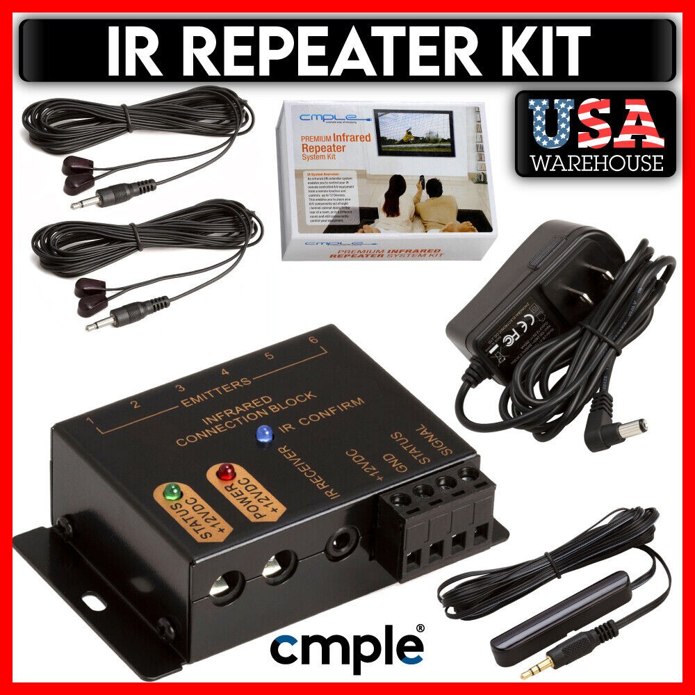 IR Extender Kit Hidden Infrared Remote Control System for Amplifier Satellite TV