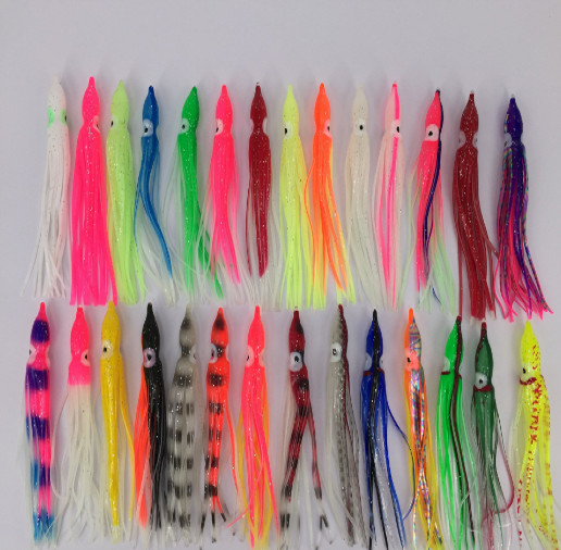 5x/Lot Octopus Squid Skirts Lures Bait Hoochy Saltwater Soft Fishing Lures