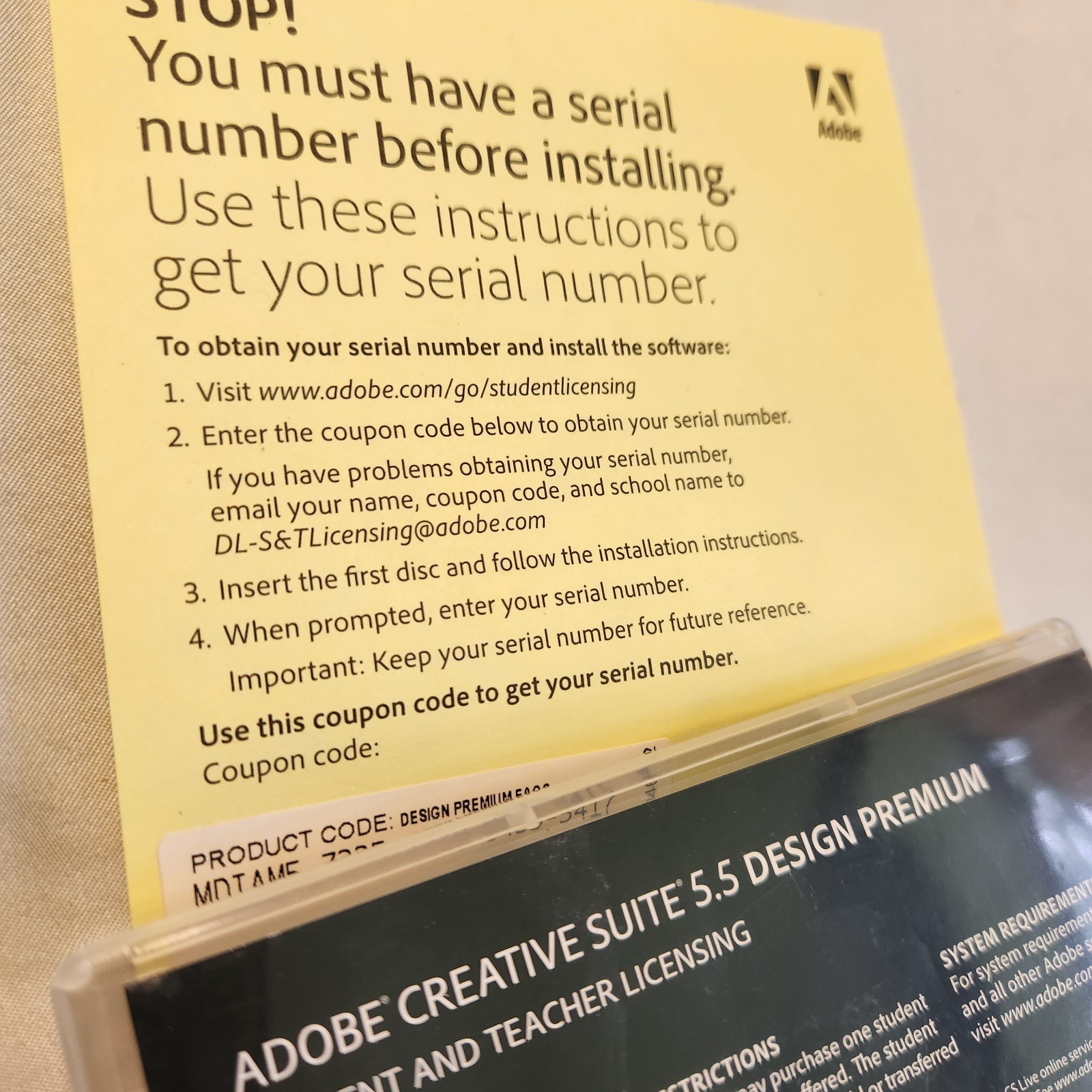 Adobe Creative Suite 5 CS5 Design Premium for Mac Student Teacher W/ Code