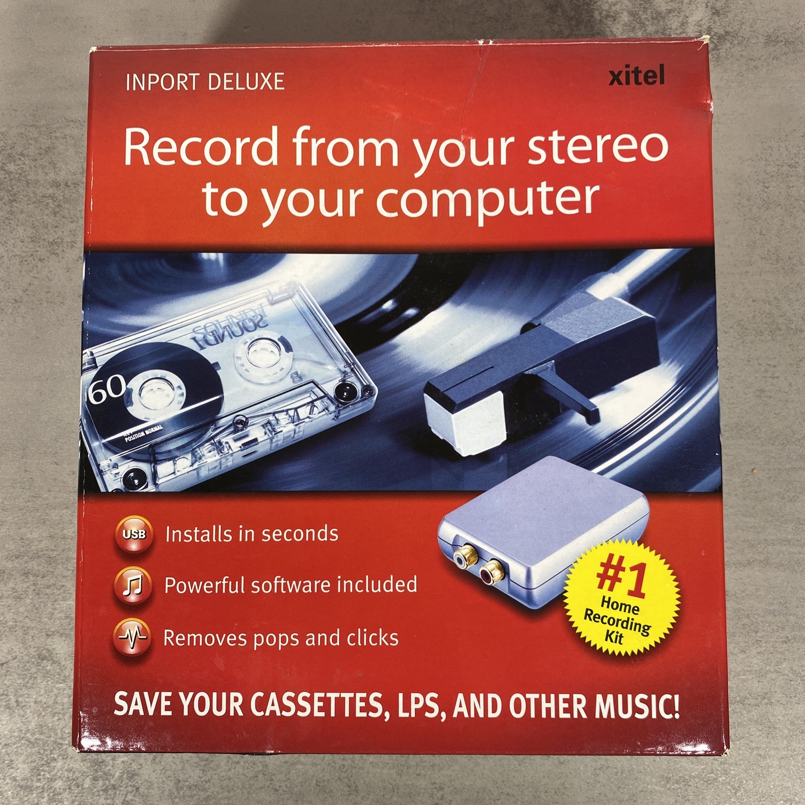 Xitel Inport Deluxe Stereo To PC Recording Kit Cassette LP Other Music Converter