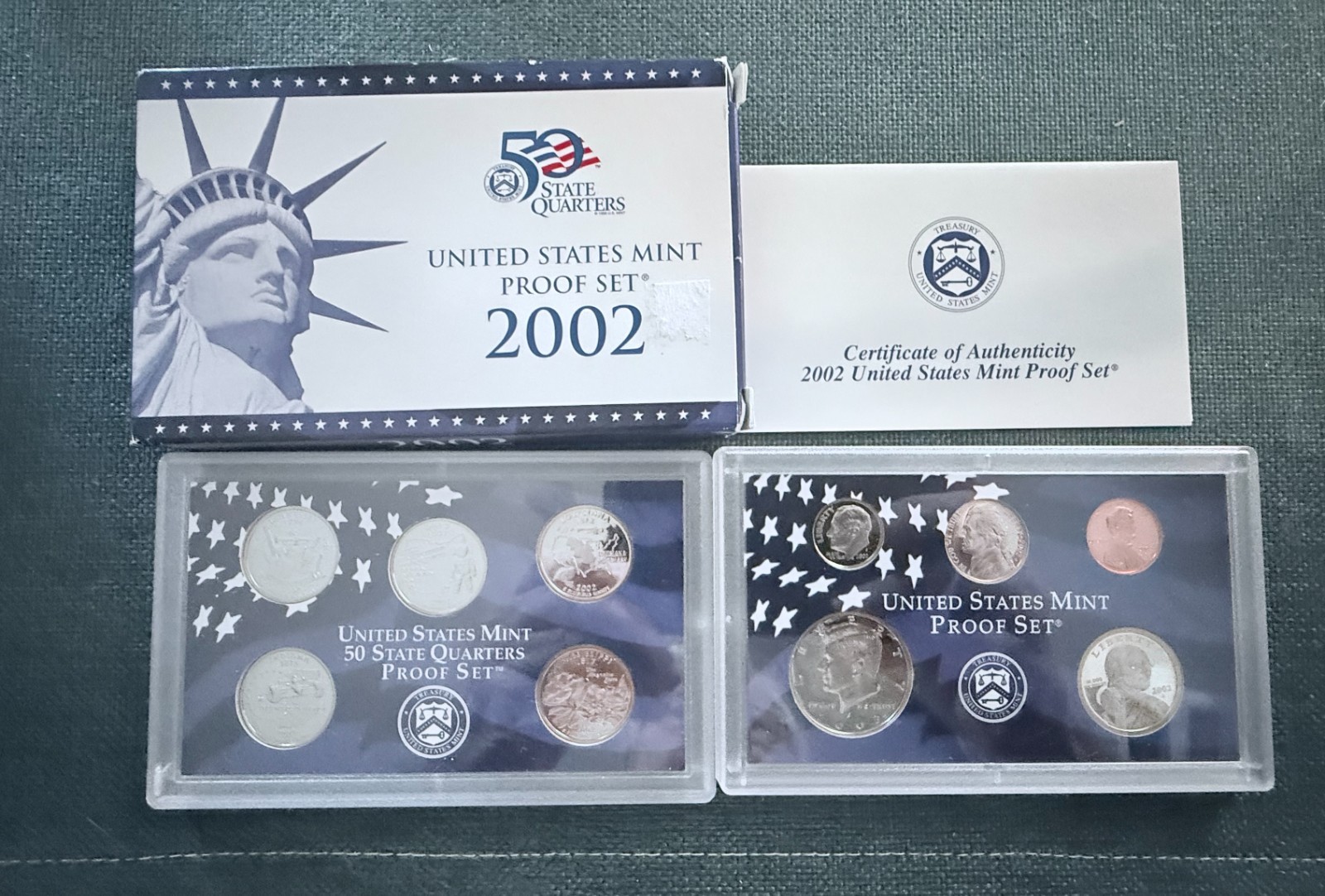2002 United States Mint Proof Set – Original Box & COA – 9 Coins #8156