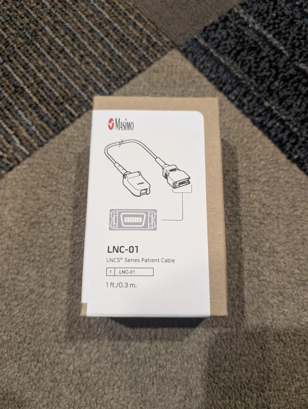 NEW IN BOX Masimo LNC-01 Patient Cable (1 ft/0.3m) LNCS Series SpO2 - 2364