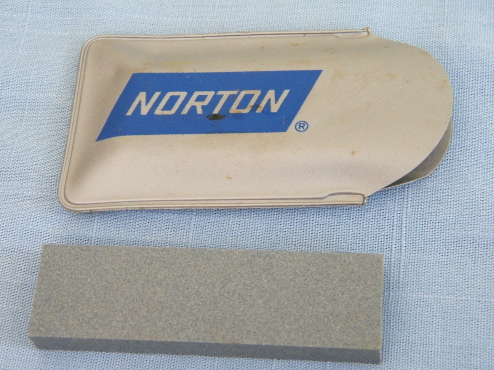 Vintage Norton Sharpening Stone w/ Vinyl Pouch 3”