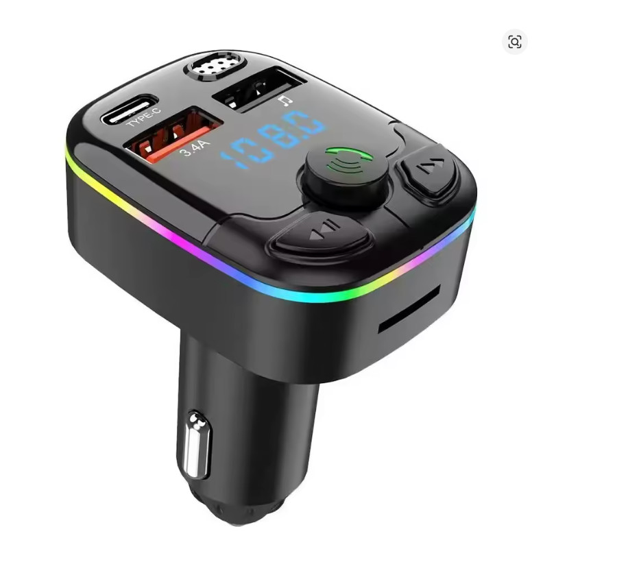 Bluetooth 5.0 FM Transmitter Car Charger PD Type-C Dual USB Handsfree MP3 Player