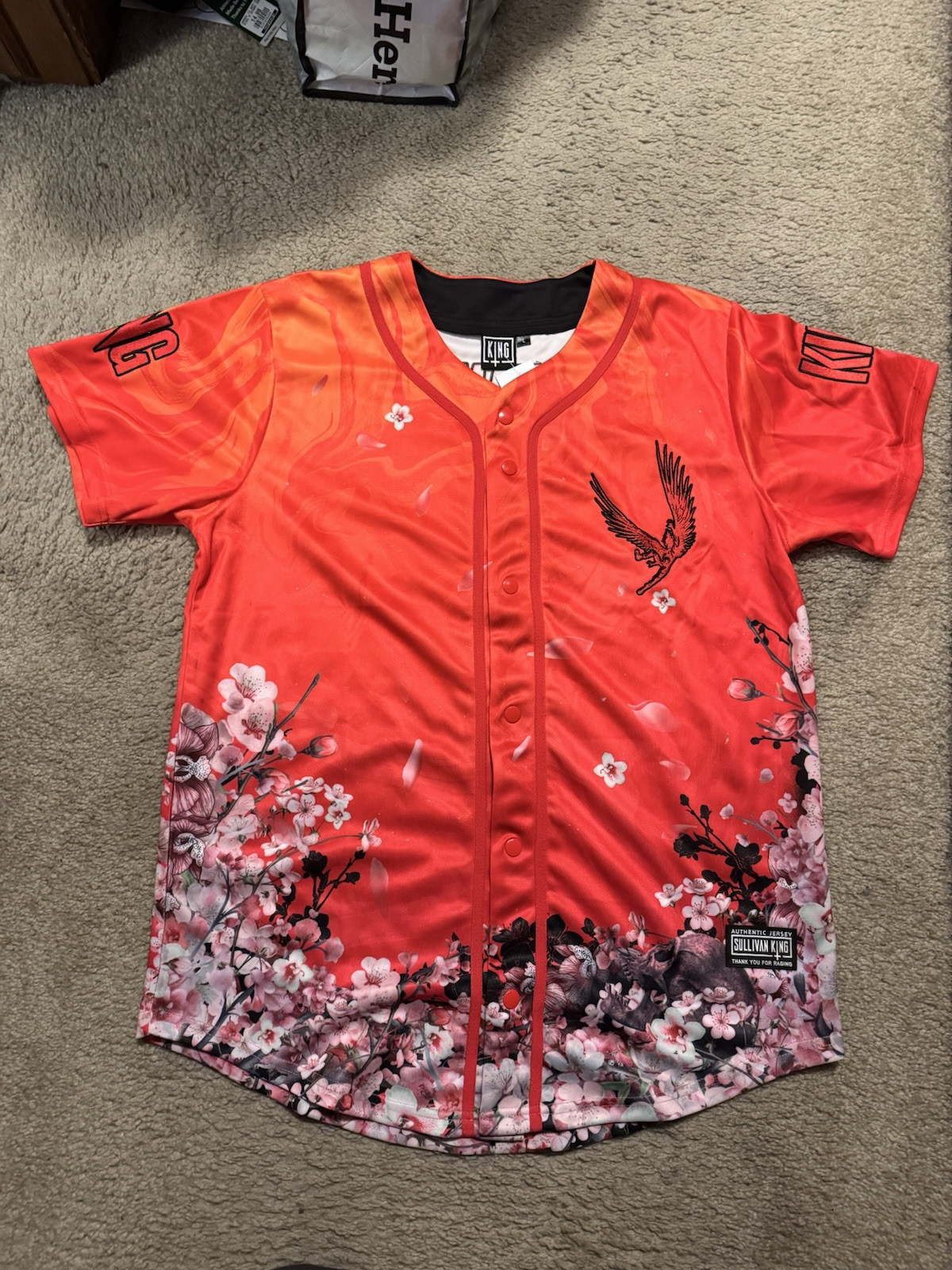 Kc Local Pickup Avail- New Sullivan King EDM Sunset Moth Pit Baseball Jersey L