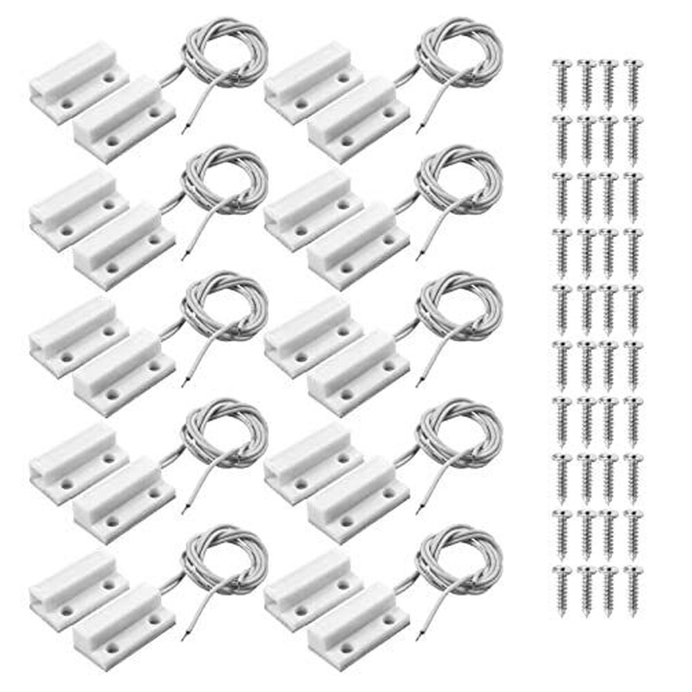 10/20Pair MC-38 Surface Mount Wired NC Door sensor Alarm Magnetic Reed Switch