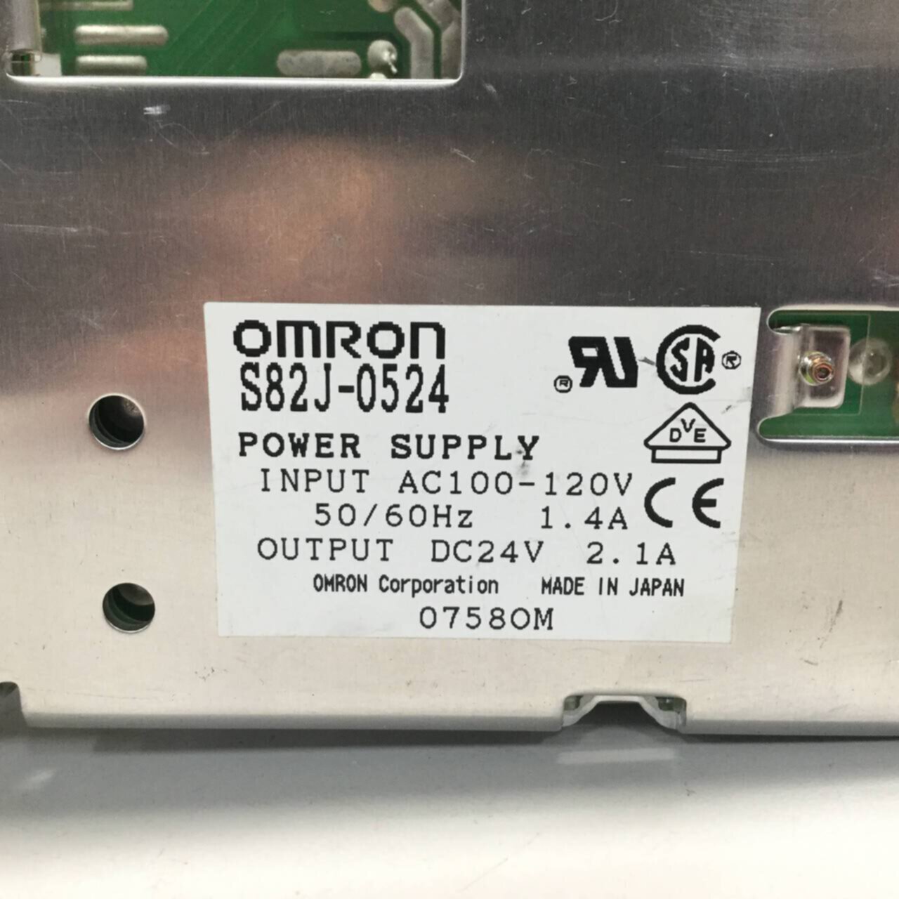 OMRON Power Supply S82J-0524 Used #95607