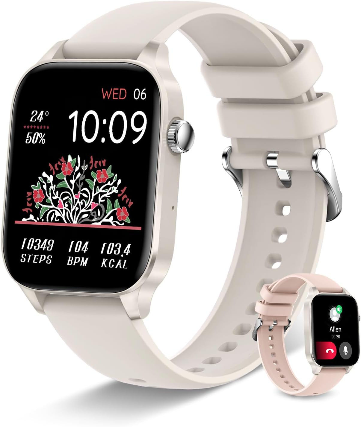Smart Watch for Women with Bluetooth Call, 1.85 Touch Screen Fitness Tracker wit