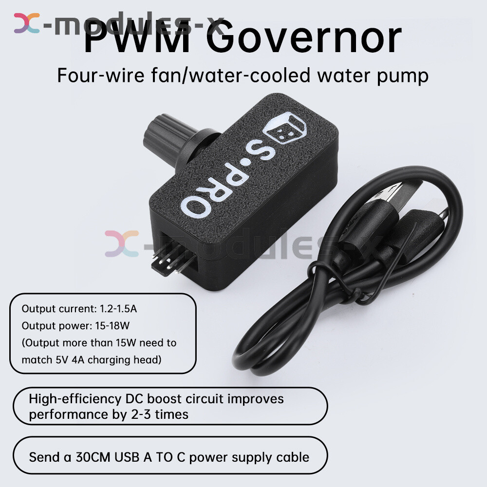 PWM Speed Controller 4-wire Fan Governor Type-C USB DIY Cooling DC-DC Boost 12V
