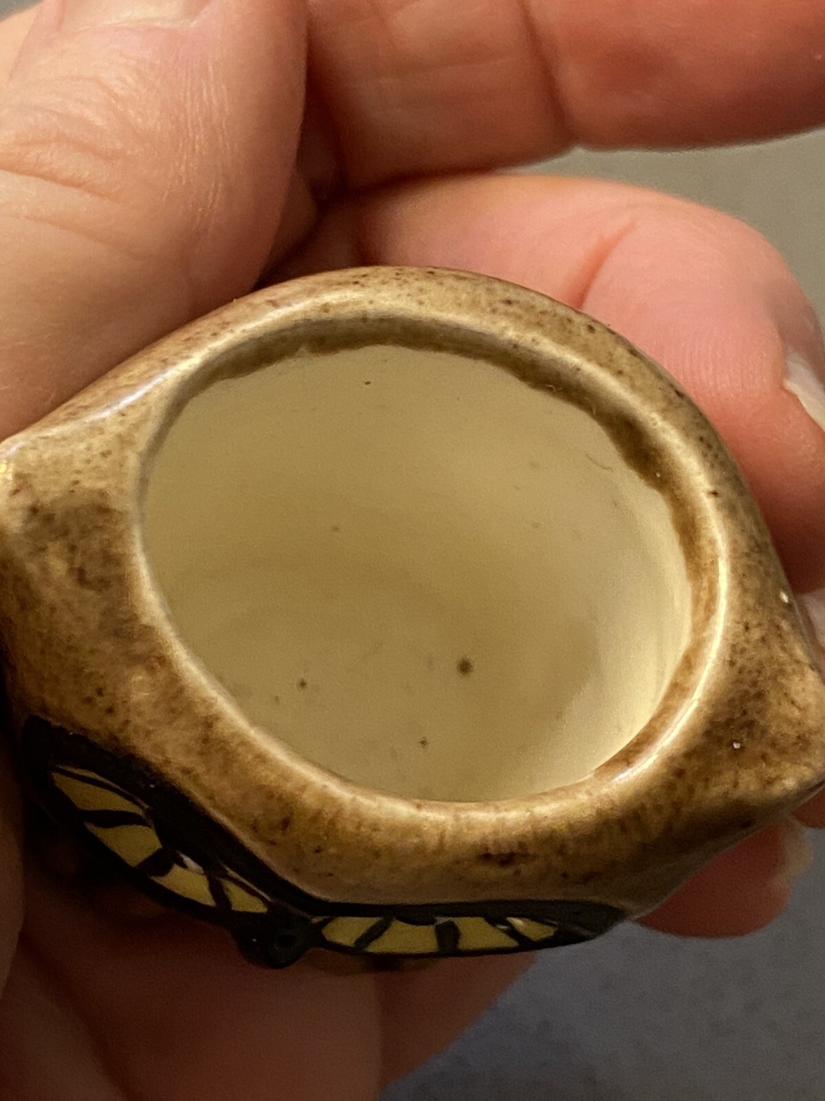 Mini Artisan Pottery Owl signed dated 1979