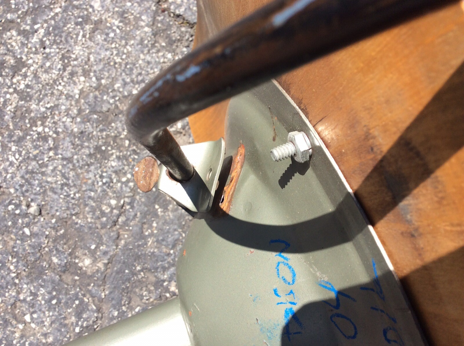 Vintage Adjustrite Wood / Metal Stool.