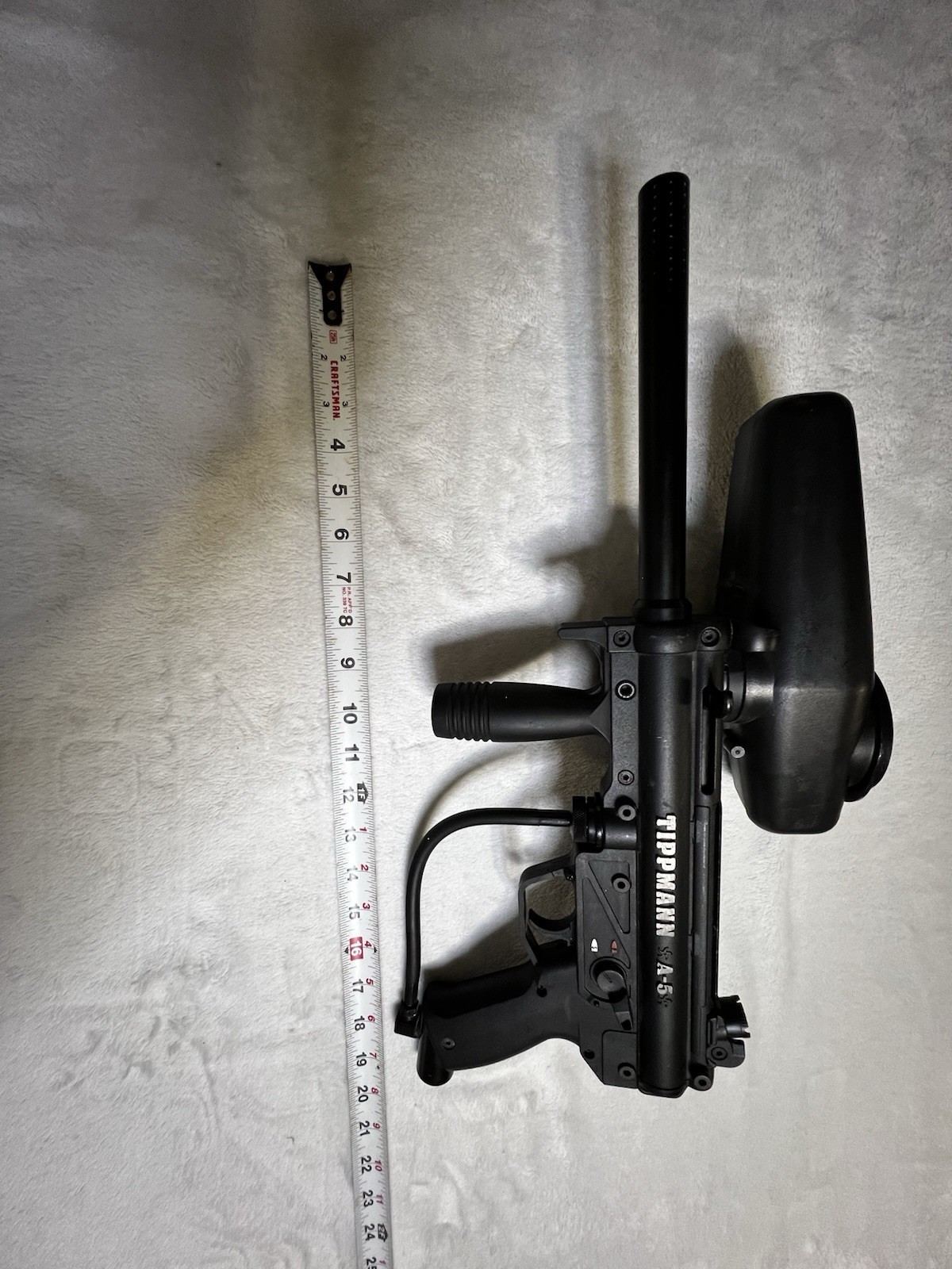 Tippmann A5 .68 Caliber Paintball Marker Black Cyclone Hopper Gently Used