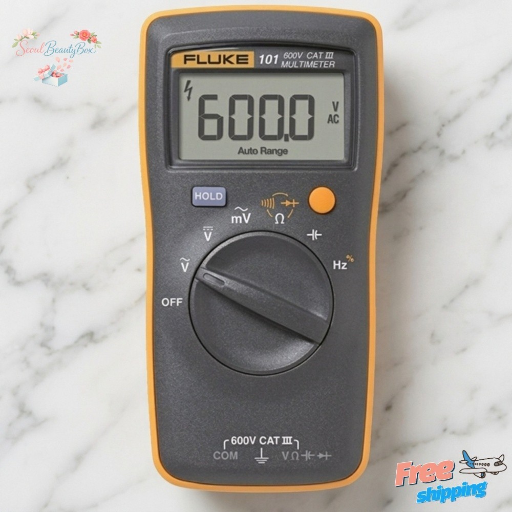 Fluke 101 Basic Digital Pocket Multimeter CAT III 600V 6000-Count DC Voltage