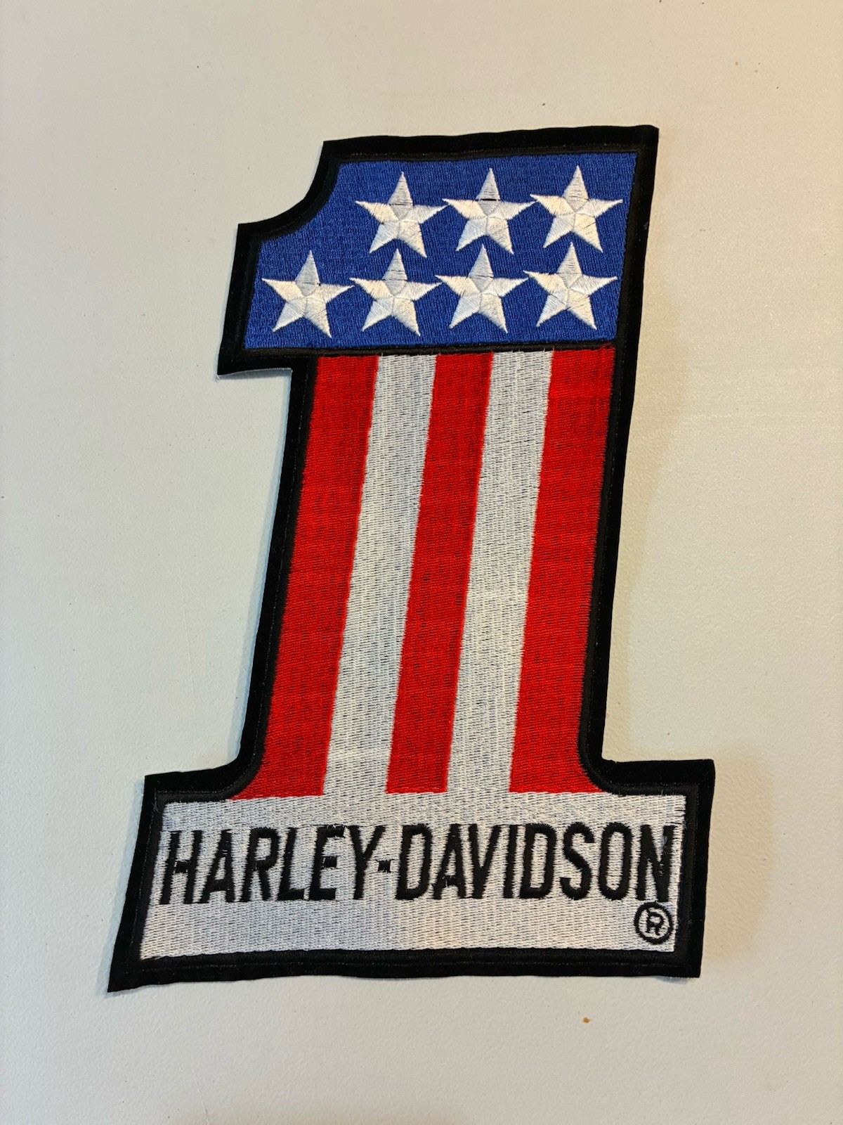 NEW 10” #1 Harley Davidson patch White Red Blue Stars Evel Knievel Jacket