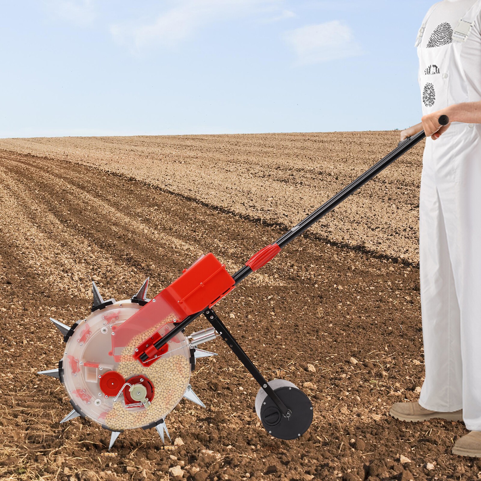 Manual Seeder Hand-held Seeding Machine Precision Garden Seed Planter Spreader