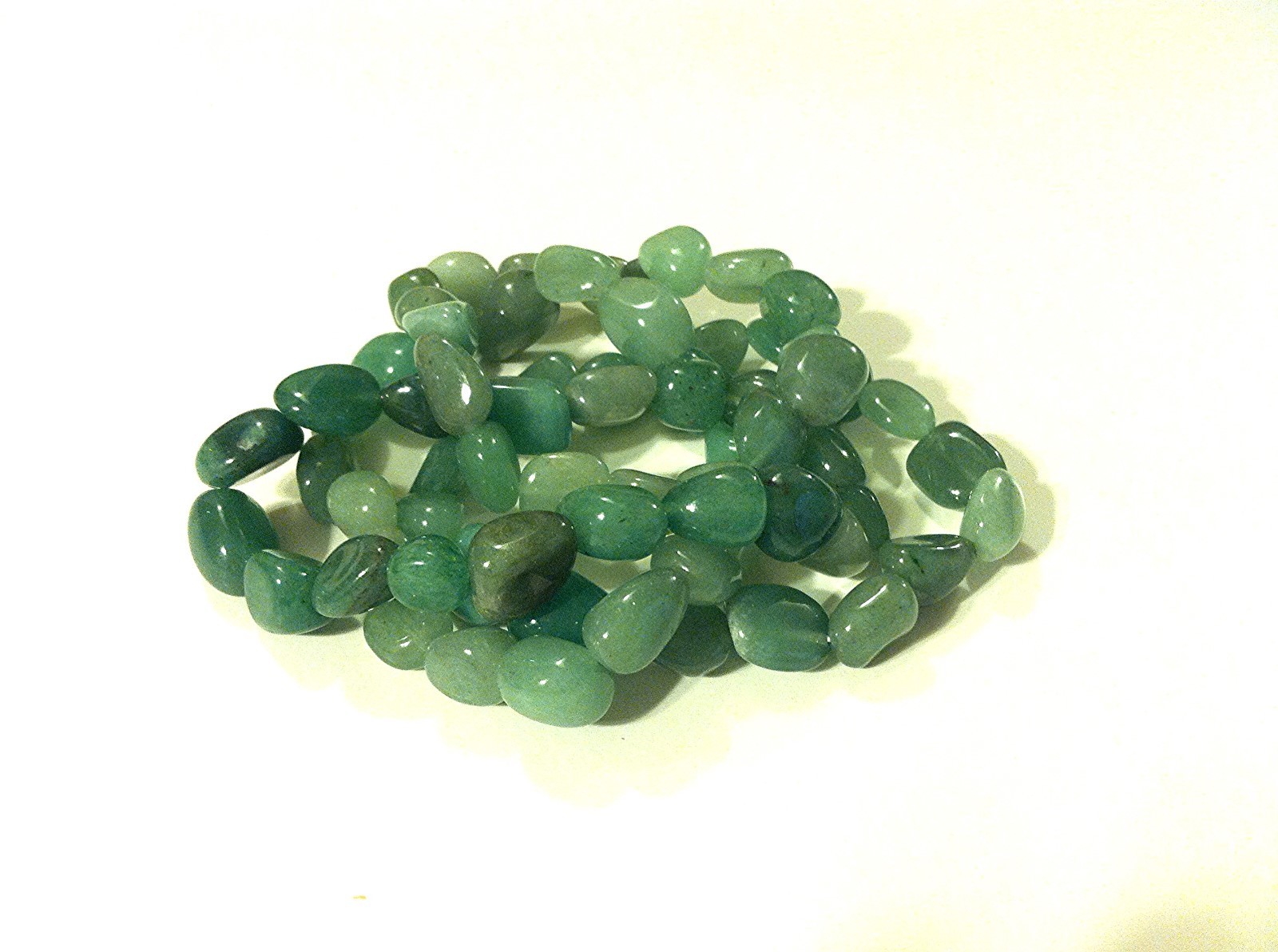 Tumbled Stone Semi-Precious Natural Gemstone Aventurine Green Stretch Bracelet