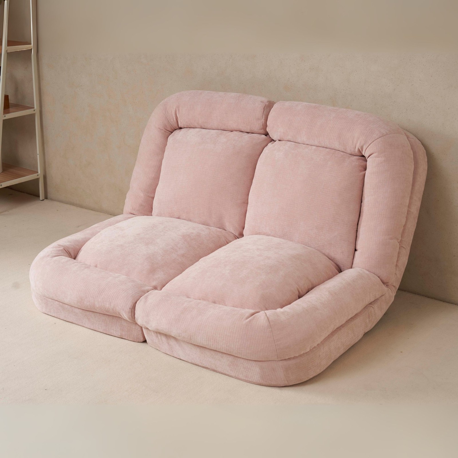 Convertible Fold-Out Double Sofa Bed,Pink